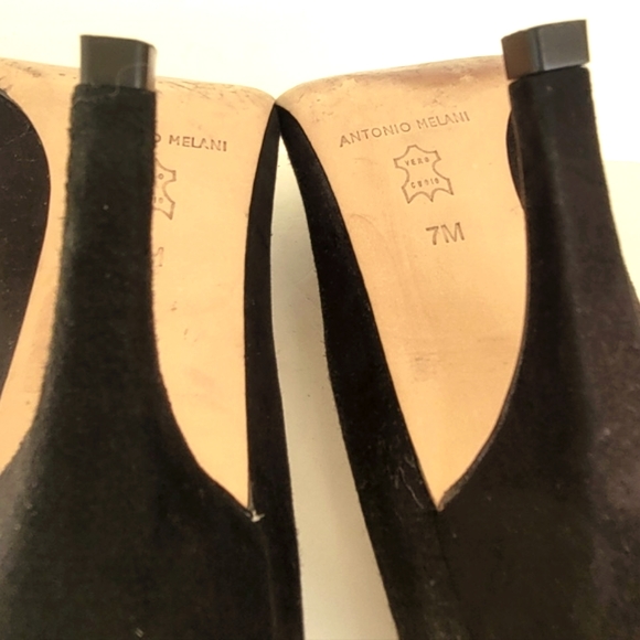 Antonio Melani Suede Heels Gold Spike Metal Toes Size 7 🔥 - Picture 4 of 8